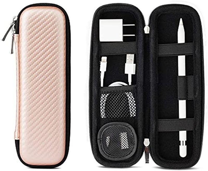 Handcuffs Case Holder for Apple Pencil, Premium Carrying Case for Stylus iPad Pro Pen, Pencil, Samsung, Huawei, Apple Pen Accessories, USB Cable, Earphone, Fountain Pen - Peach - Image 2