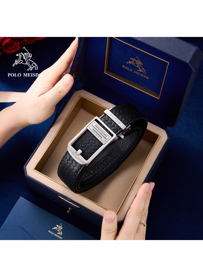 Polomeisdo Paul Meisite Men's Leather Belt With Automatic Buckle, Gift Box Set, Self-operated, Qixi Valentine's Day Gift For Boyfriend Or Husband - Image 1