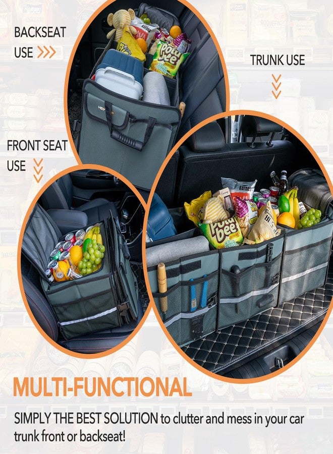 HEYTRIP Large Trunk Organizer With Built-in Leakproof Cooler Bag, 2 Tie-Down Straps, 4 Removable Dividers, Foldable Cover, Built with 2mm PE Board, Gray - Image 5