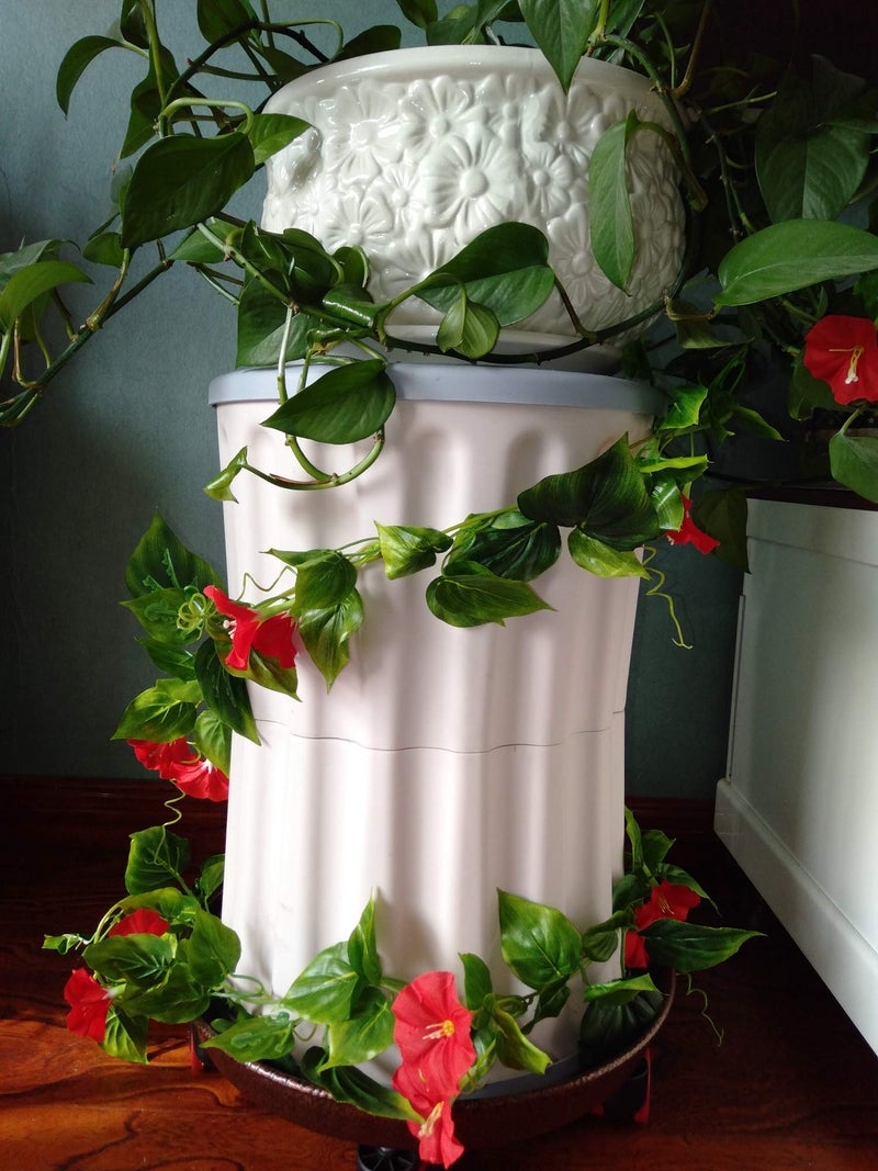 AirSun Artificial Morning Glory Flower Vines, 2pcs 15Feet Hanging Plants Silk Garland Fake Green Plant Home Garden Wall Fence Indoor Outdoor Wedding Birthday Decor - Image 3