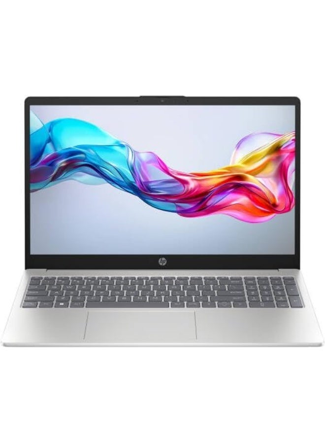HP (Upgraded) 15-fd0557nia Laptop, Intel Core i7-1355U Processor, 32GB RAM, 1TB SSD, Intel Iris X Graphics, 15.6" Full HD Display, Win11Pro, English Keyboard, Natural Silver, One Year Warranty English Natural Silver - Image 1