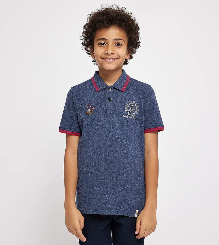 BEVERLY HILLS POLO CLUB Embroidered Short Sleeves Polo T-Shirt