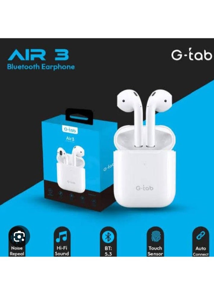 G-Tab - G-tab Air 3 Noise-Cancelling Earbuds: Ergonomic Comfort, Touch Controls, and 90-Day Standby in a Sleek Charging Case - Image 1