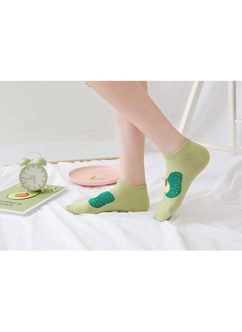 Excefore Fruit Embroidered Ankle Socks, Women's Funny Low Cut Novelty Patterned Funny Low Cut Ankle Socks, Multipacks Socks for Women, Lady, Girls (6 Pack)  - Image 4
