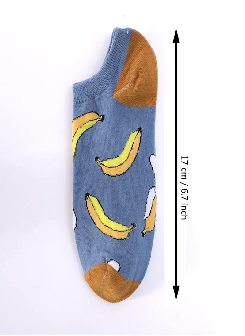 Excefore Fruit Embroidered Ankle Socks, Women's Funny Low Cut Novelty Patterned Funny Low Cut Ankle Socks, Multipacks Socks for Women, Lady, Girls (6 Pack)  - Image 3