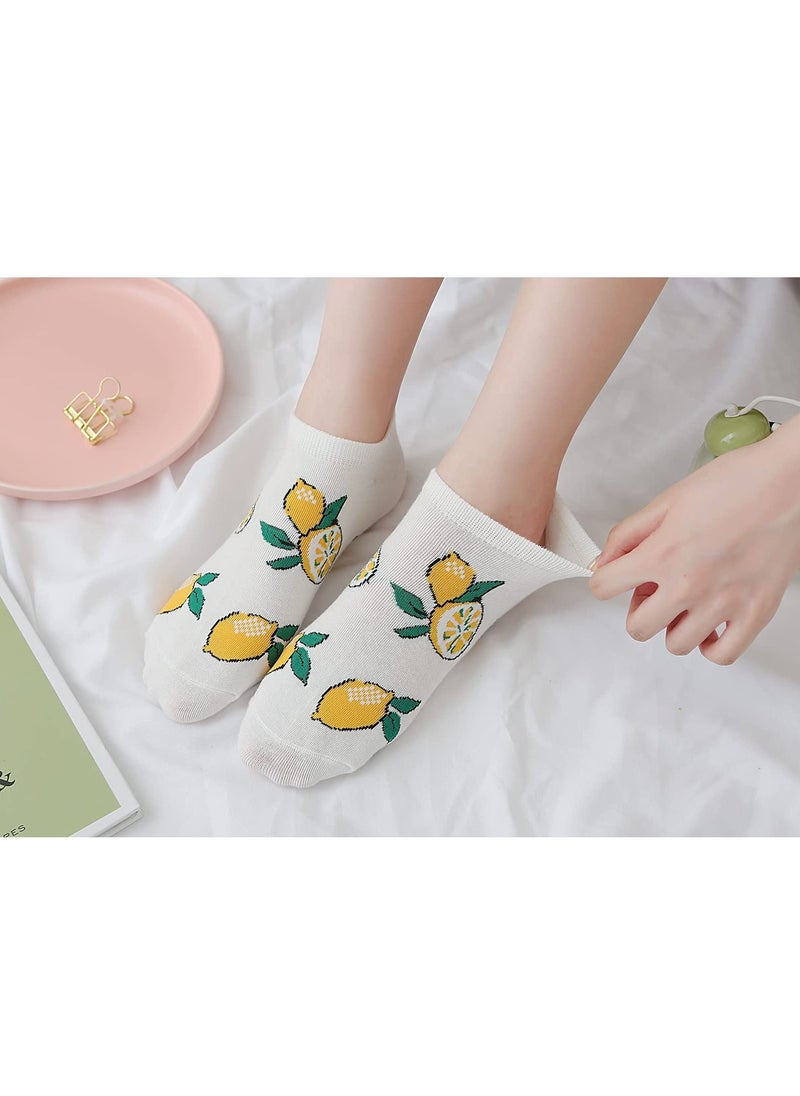 Excefore Fruit Embroidered Ankle Socks, Women's Funny Low Cut Novelty Patterned Funny Low Cut Ankle Socks, Multipacks Socks for Women, Lady, Girls (6 Pack)  - Image 5