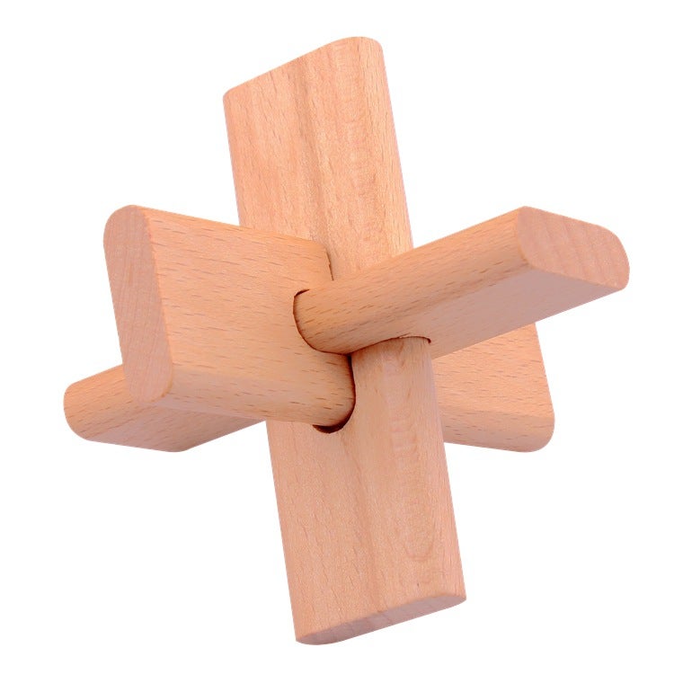 Beech Kongming Lock Classical Adult Intelligence Children'S Educational Toys Disassembly Ring Unlock Mortise And Tenon Luban Lock - Image 1