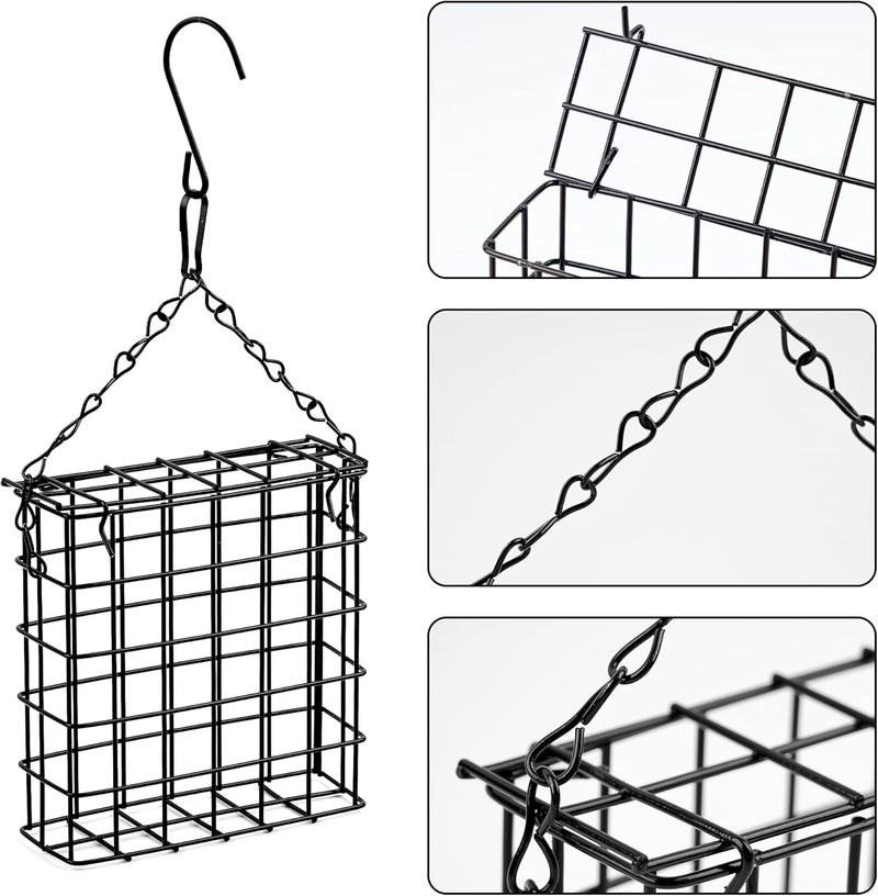 Shitailu 2Pcs Suet Bird Feeders, Outdoor Garden Cages for Outside Hanging, Single Suet Cake, One Suet Capacity - Image 3