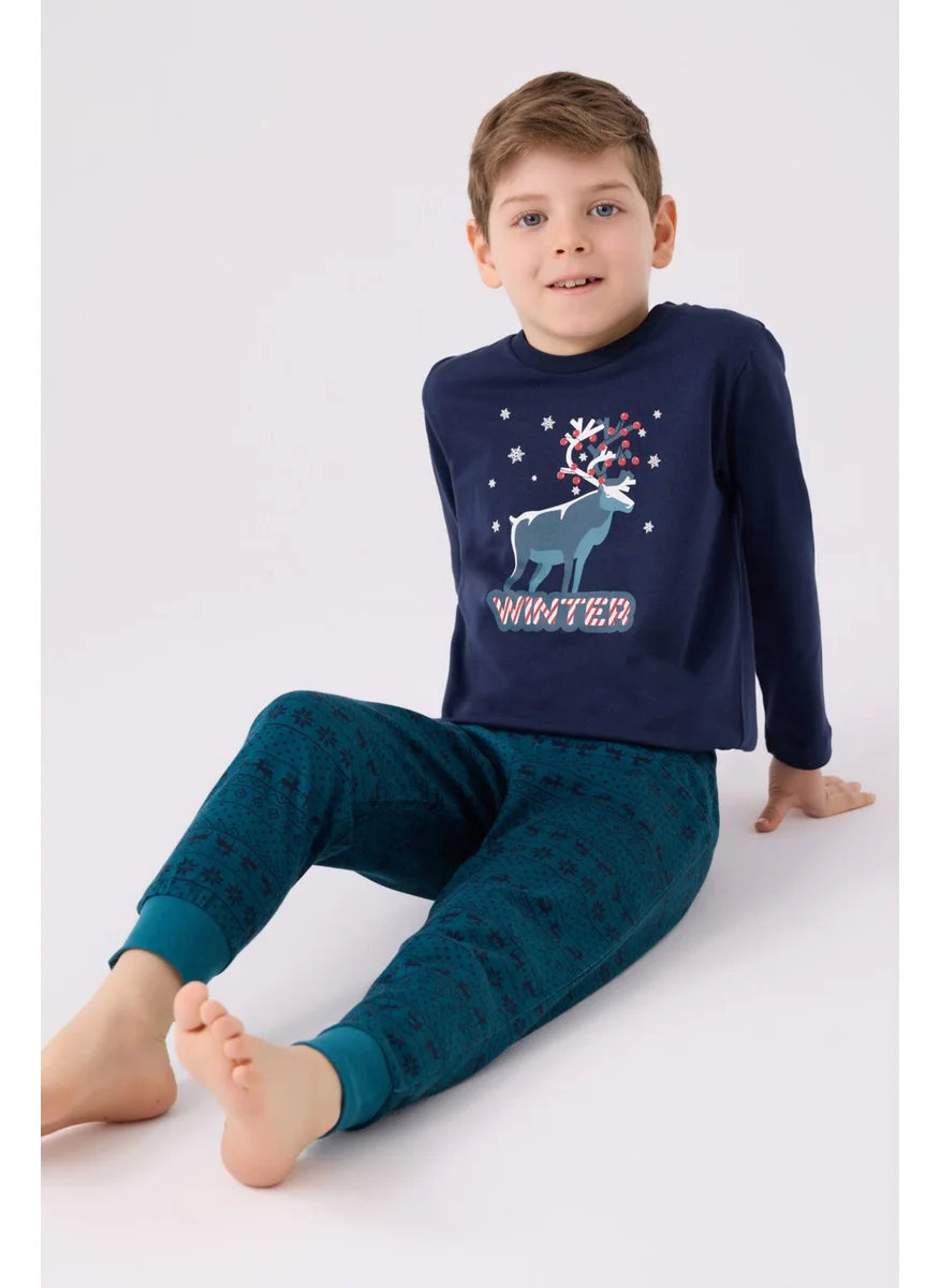 Arnetta Boy Long Sleeve Pajama Set AR3135 Navy Blue