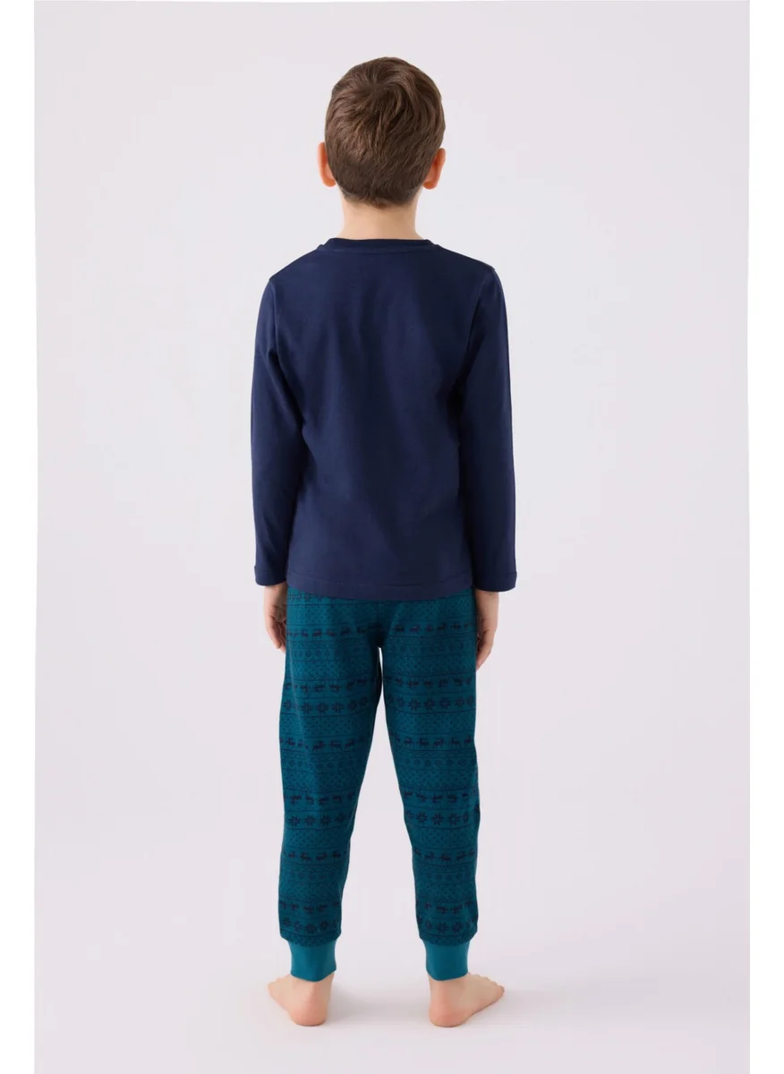 Arnetta Boy Long Sleeve Pajama Set AR3135 Navy Blue