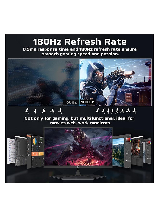 TWISTED MINDS 27-Inch Curved Gaming Monitor, FHD 1920 x 1080, 0.5ms MPRT, 180Hz Refresh Rate, Fast VA, Free Sync & GSync Supported, Experience Smooth, Blur-Free Gaming, With Multiple I/O & HDMI 2.0 Black - Image 2
