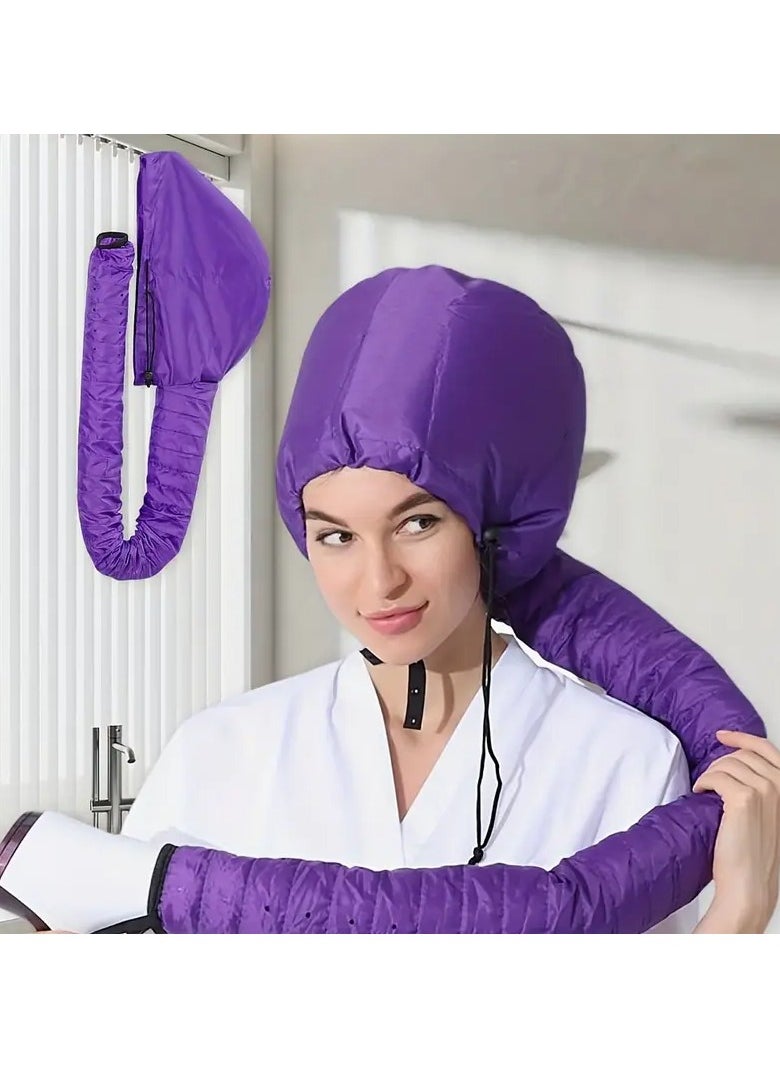 Goolsky Portable Hair Dryer Attachment In Multiple Colors, Suitable For Hair Styling, Dyeing, Hair Care, Etc. - Black, Purple, Silvery  - Image 1