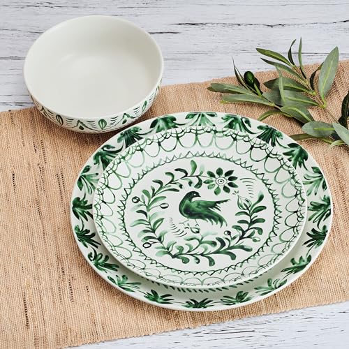 Fitz & Floyd Fitz and Floyd Sicily Green 12 Piece Dinnerware Plate Bowl Set, Service for 4 - Image 5