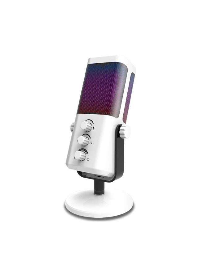 ميكروفون ألعاب USB احترافي ZFSZ M7 مزود بثلاثة أزرار تحكم (التضخيم/الصوت/المراقبة)، وإضاءة RGB، وميكروفون مكثف ذو نمط قطبي قلباني مخصص للبث المباشر ويوتيوب وPS5 - Image 1