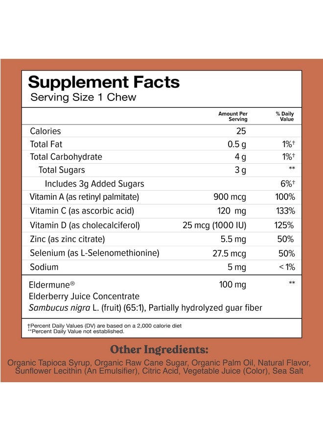 CHEWSY 6-In-1 Immune Support Supplement Fruity Chews With Elderberry, Vitamin C, A & D, Zinc & Selenium - 6-Day Supply, Individually Wrapped Immunity Vitamins Chews For Adults And Kids - Image 2
