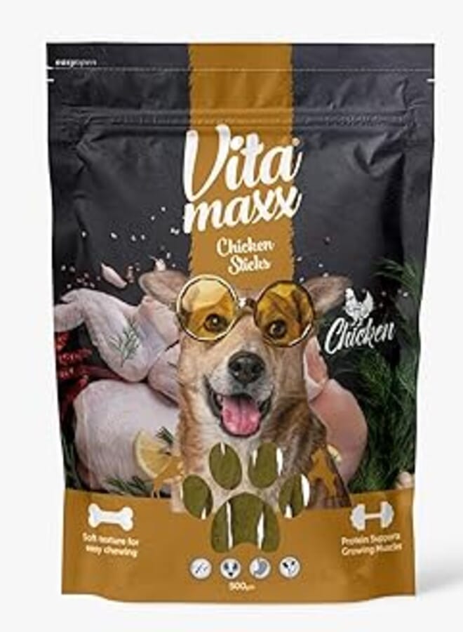 مكافآت الكلاب الغنية بالعناصر الغذائية من فيتاماكس (500 جرام، دجاج)