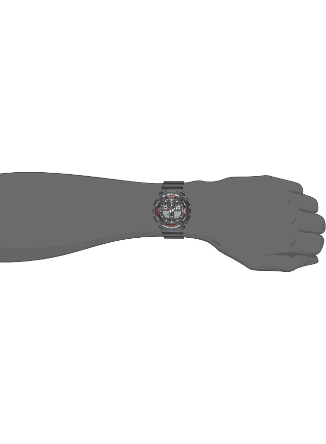 CASIO Men's Casio Men's Quartz Watch, Analog-Digital Display And Plastic Strap GA-100-1A4