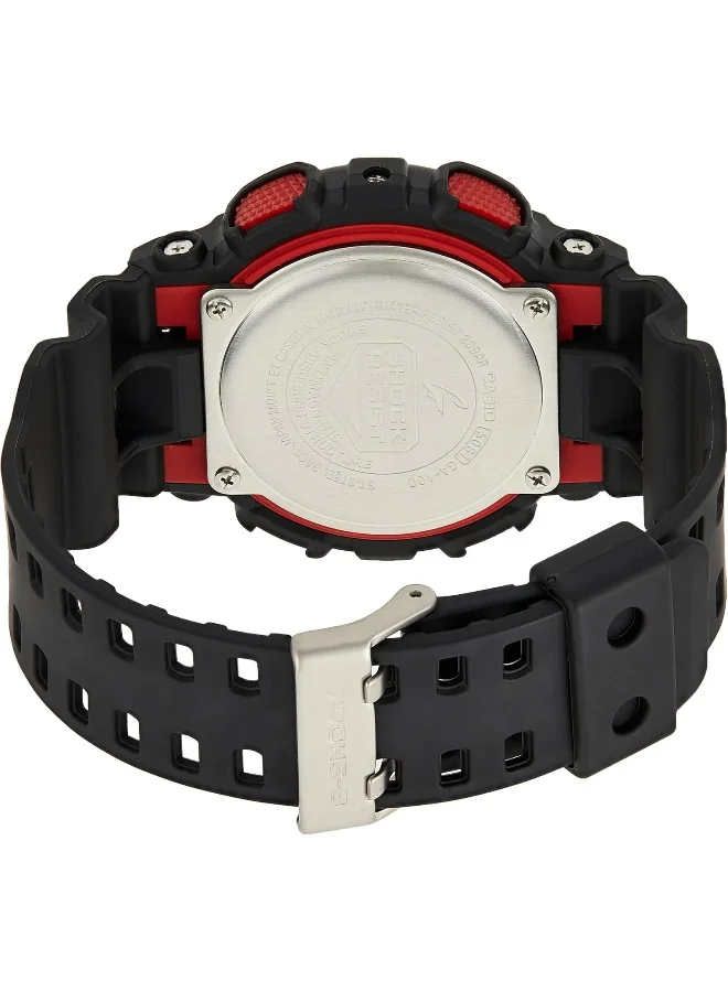 CASIO Casio Men's Quartz Watch, Analog-Digital Display And Plastic Strap GA-100-1A4