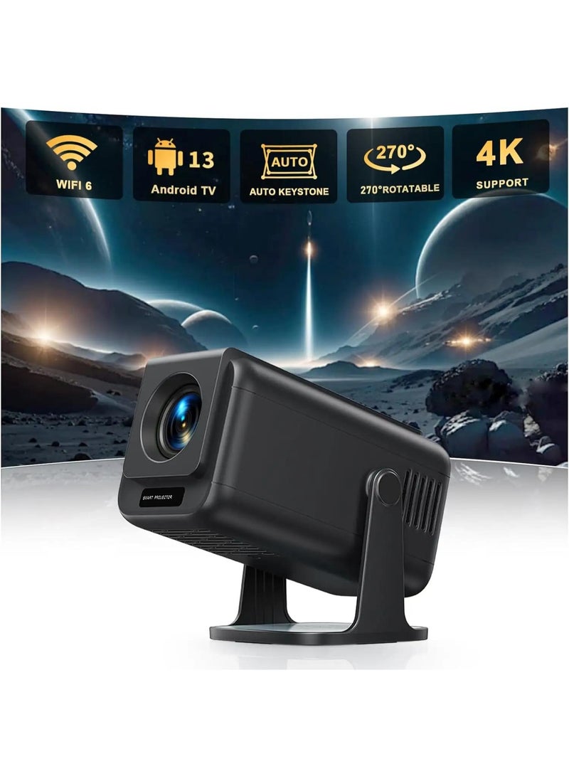 FTTEGO FTTE-602 FHD, Smart 4K Portable Projector delivers vivid clarity, Android 13 power, and Wi-Fi 6 speed for seamless viewing anywhere - Image 1