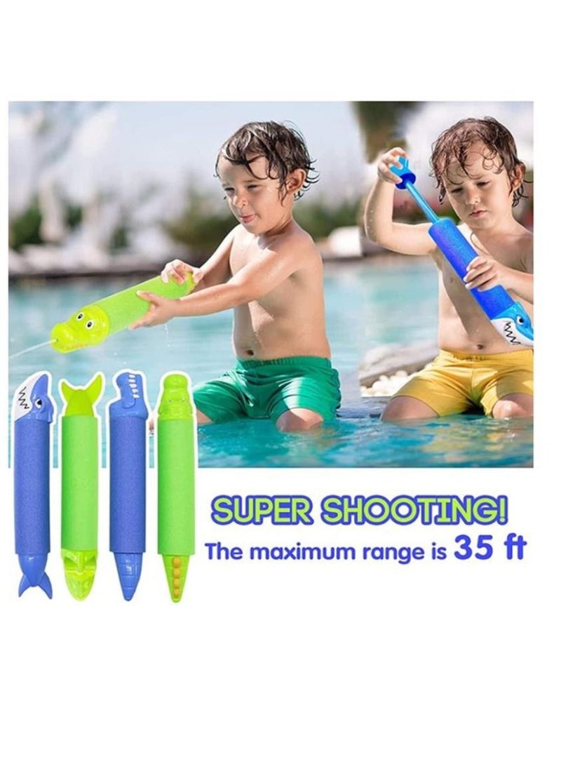 Soofam 4 Piece  Pull Down Type Water Gun Foam Soaker Summer Game Water Blasters Toys - Image 4