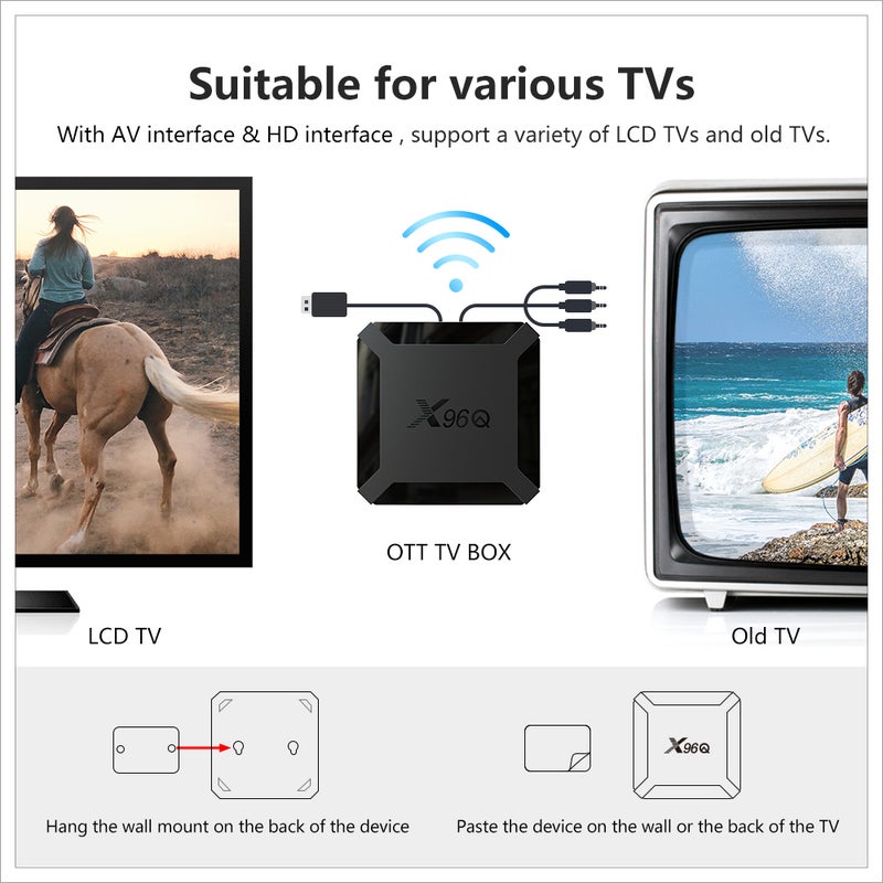 جهاز تي في بوكس أولوينر H313 بمعالج رباعي النواة X96Q ونظام التشغيل أندرويد 10.0 V7545EU-16G_P أسود - Image 5