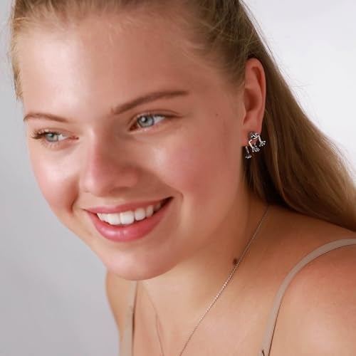 Silvershake 2 Piece Frog 925 Sterling Silver Dangle Post Earrings - Image 2