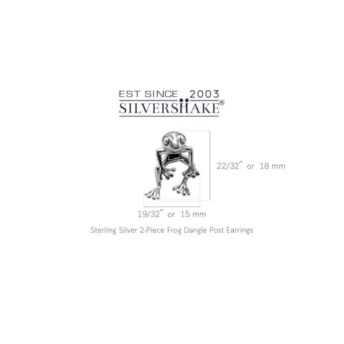 Silvershake 2 Piece Frog 925 Sterling Silver Dangle Post Earrings - Image 3