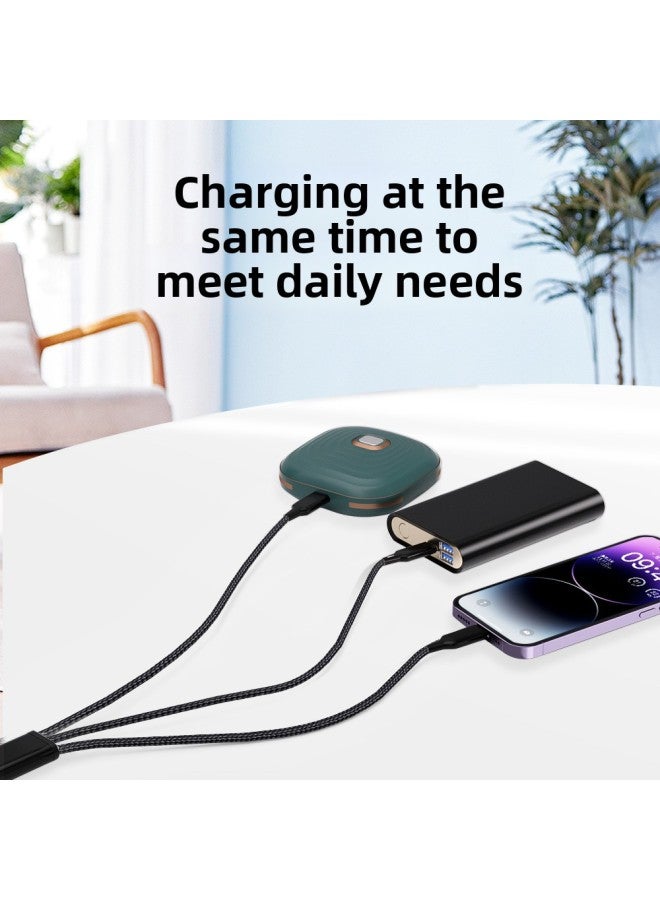 Three-in-one Fast Charging Data Cable With One Drag And Three Plugs For Iphone 15 For Huawei Oppo For Xiaomi Vivo Mobile Phone Tablet-Colour:3m-Model:【silver】 Typec Head One To Three Data Cable