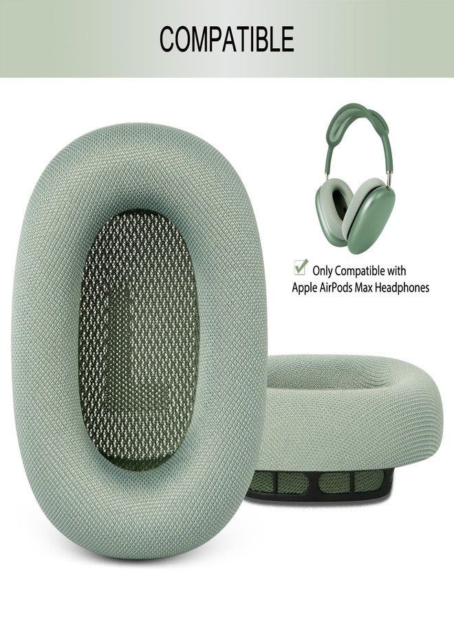 GEVO Upgraded Ear Cushions Replacement Earpads for Apple AirPods Max Headphones, Mesh Fabric Ear Pads Cover with Memory Foam and Magnet for AirPods Max (Green) - Image 2