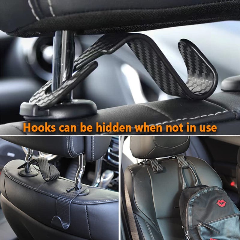 NHHC Utility Car Headrest Hidden Hook 33lb(Max) Car Hooks for Purses and Bags,Hat Holder for Truck Seat Hanger Storage Organizer for Coats,Umbrellas,Grocery Bags,Handbags Universal Car Accessories - Image 4
