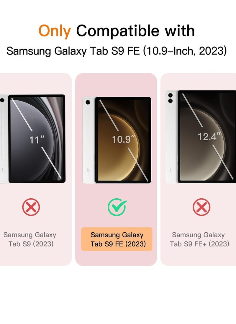 JAJEEK "2024 Case for Samsung Galaxy Tab S9 FE 10.9-Inch – Soft TPU Tri-Fold Stand Protective Cover with S Pen Holder, S Pen Charging Support, Auto Wake/Sleep (Rose Gold)" - Image 2