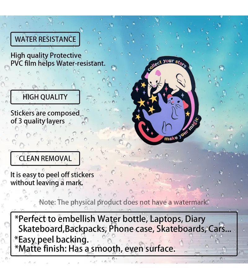 Funny Water Bottle PVC Sticker Set for Laptop Cute Decal - Image 3