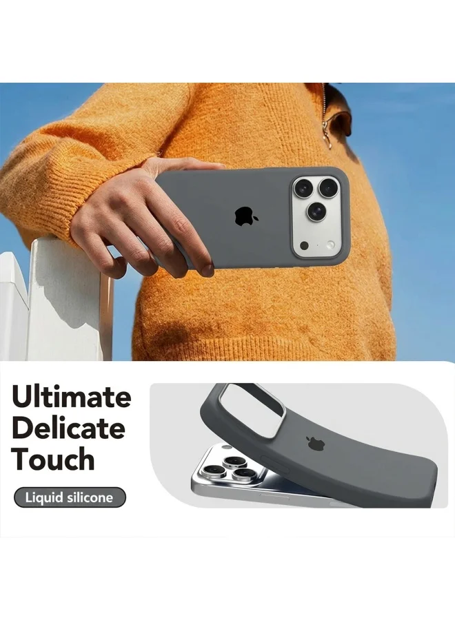 Mobcos Mobcos iPhone 17 Pro Max Grey Elite Logo Mobcos iPhone 17 Pro Max Grey Elite Logo Premium Silicone Magnetic Wireless Charging Case for iPhone | Silky Soft Touch | Military-Grade Shockproof Protection | Strong Magnetic Compatibility | Luxury Slim Cover  | Best Price UAE