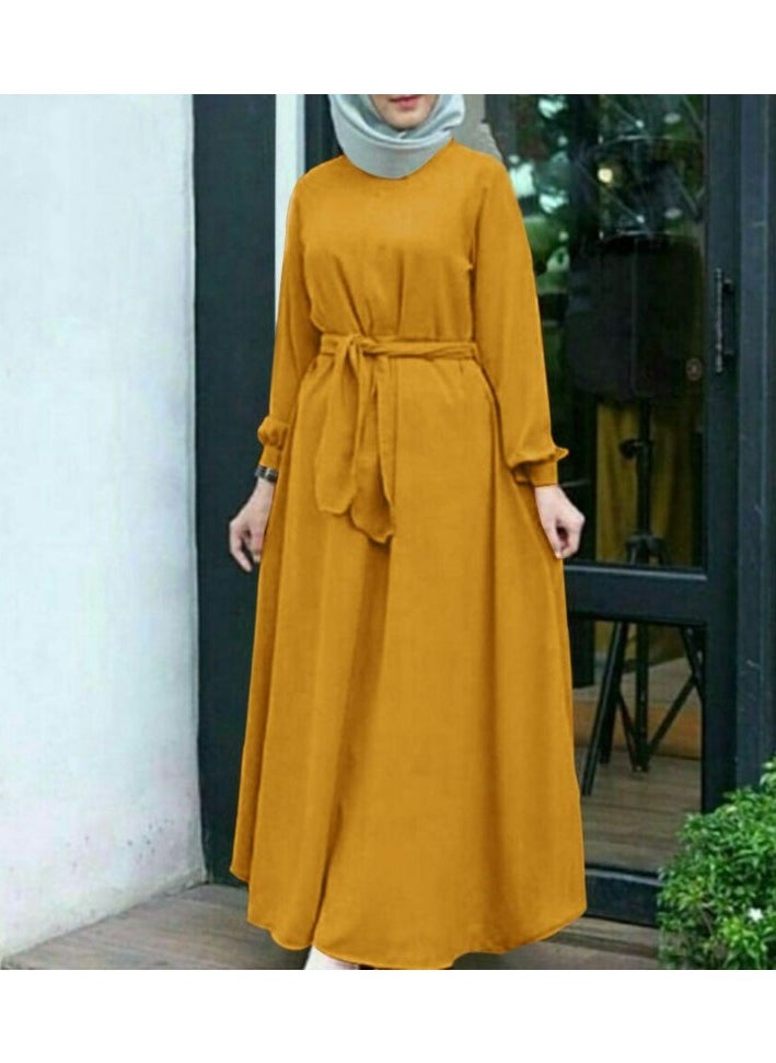 Generic - Women's Long Sleeved Solid Color Dress - Image 1
