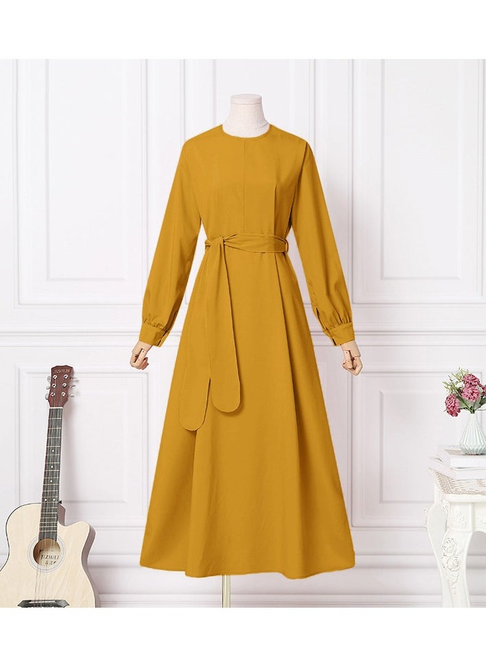Generic - Women's Long Sleeved Solid Color Dress - Image 1