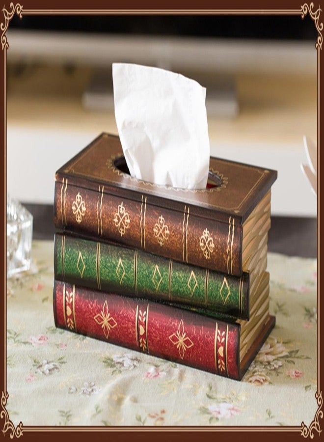 Tosnail Elegant Wooden Antique Book Tissue Holder Dispenser/Novelty Napkin Holder - Image 5
