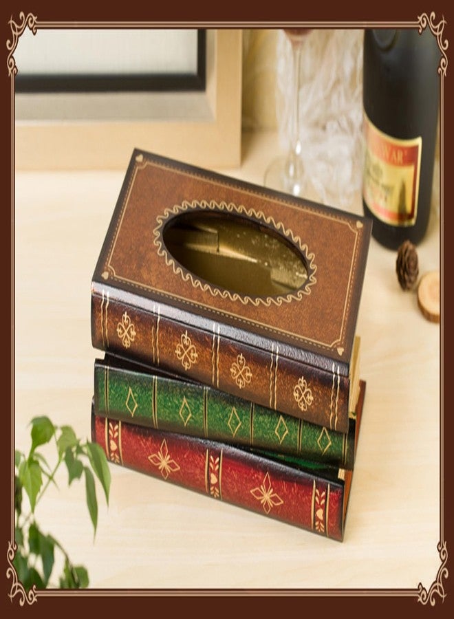 Tosnail Elegant Wooden Antique Book Tissue Holder Dispenser/Novelty Napkin Holder - Image 4