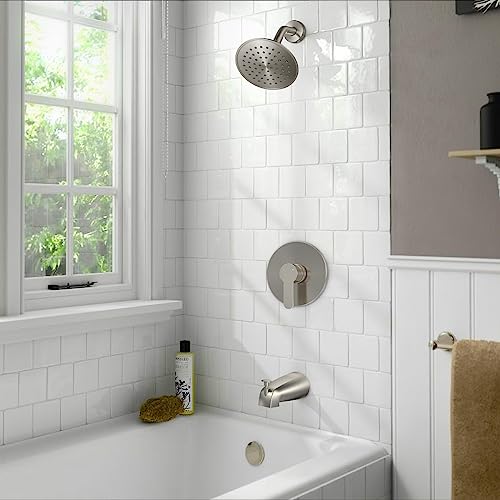 WRISIN Tub Shower Faucet Set with Valve, WRISIN Shower Faucets Sets Complete Brushed Nickel with 6 Inch High-Pressure Rian Showerhead - Image 2