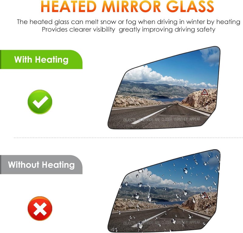 ILONPA Left Driver Side Heated Mirror Glass Replacement - Image 3