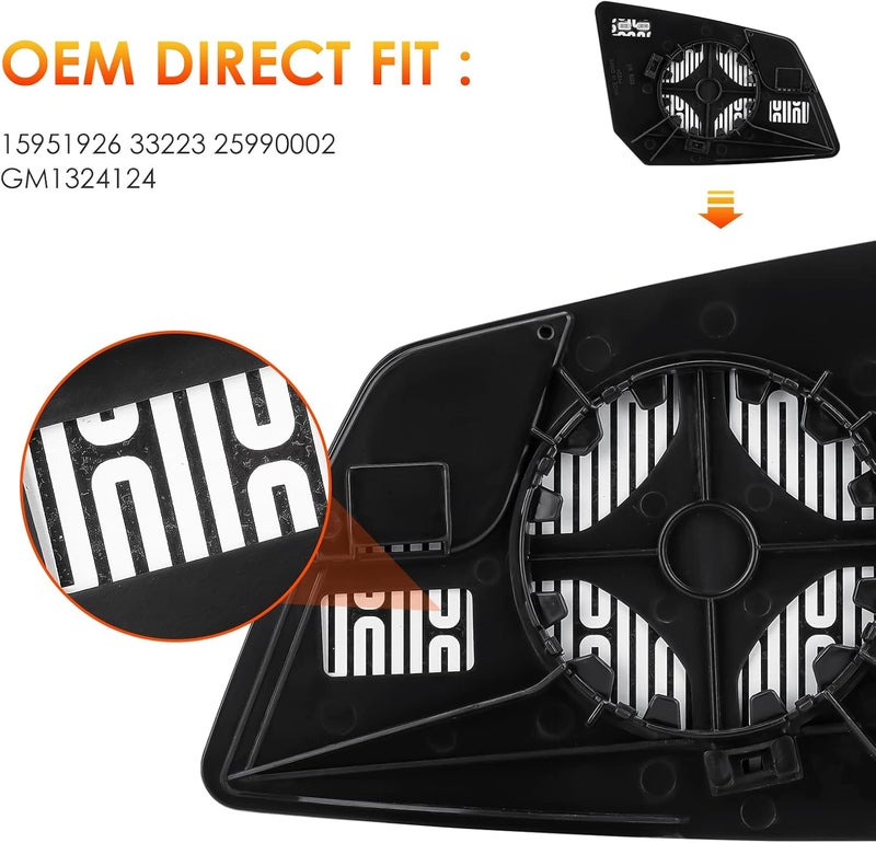 ILONPA Left Driver Side Heated Mirror Glass Replacement - Image 2