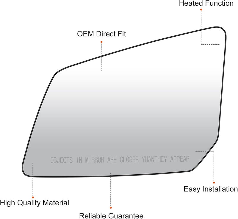 ILONPA Left Driver Side Heated Mirror Glass Replacement - Image 5