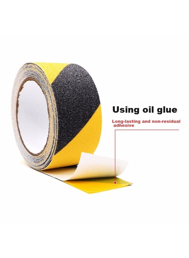 Oumai Frosted Non-slip Tape, Pvc Safety Warning Anti-slip Tape, Stair Floor Sticker, Step Anti-slip Strip, Floor Tile Anti-slip Frosted Tape, 5cm*5m, Black And Yellow, 1 Roll - Image 4