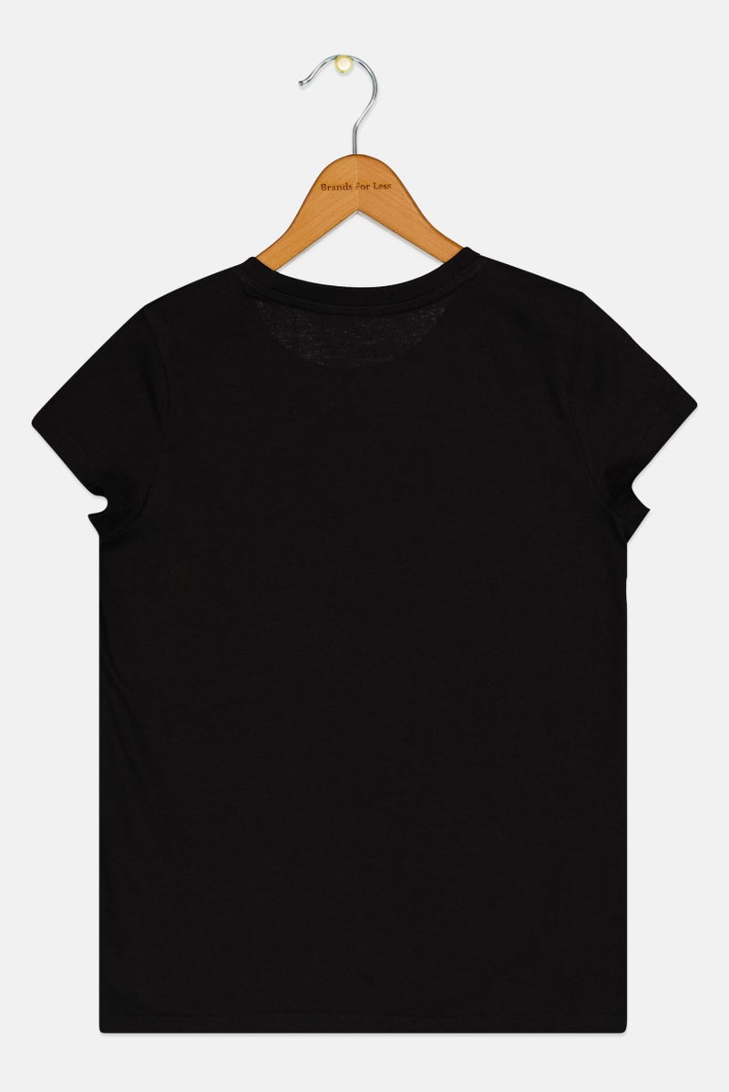 PUMA Kids Girl Brand Logo Short Sleeve Outdoor T-Shirt, Black - Image 2