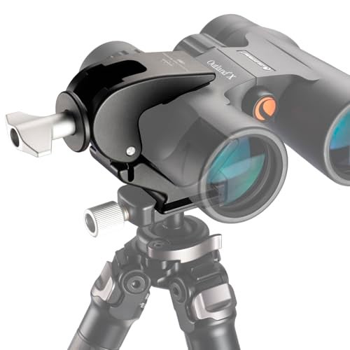 Zelnoox Clamp Binocular Tripod Adapter – ARCA Quick Release Dovetail | 1/4"-20 & 3/8"-16 Screw Holes | Fits 26-58mm Binoculars - Image 1