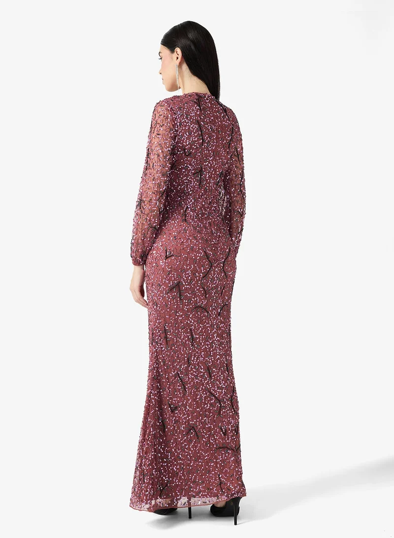 Amelia Rose  Embellished Bodycon Maxi Dress for Women | Best Price UAE