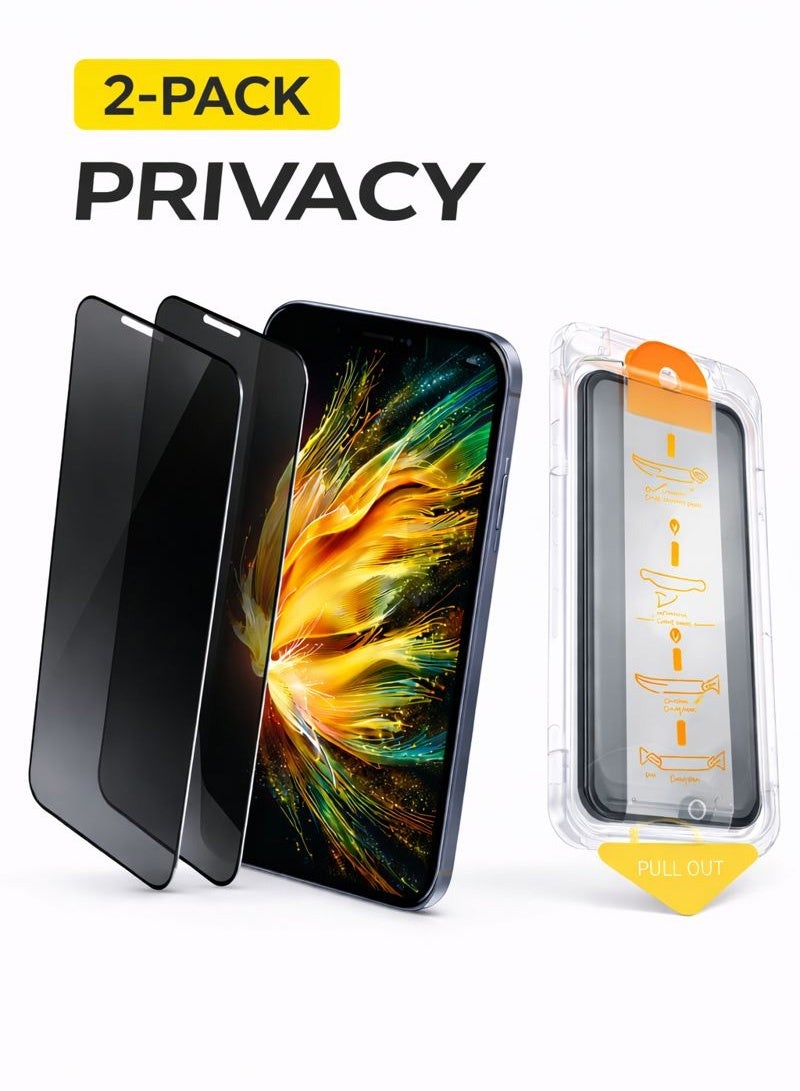 Neyecam 2-Pack Privacy Screen Protector for iPhone 16 Pro Max (6.9") with Auto-Alignment Kit, 2.5D and 9H Tempered Glass, Anti-Spy & Privacy Protection Anti-Fingerprint & Bubble Free,, Face ID Compatible, Bubble-Free Easy Installation. - Image 1