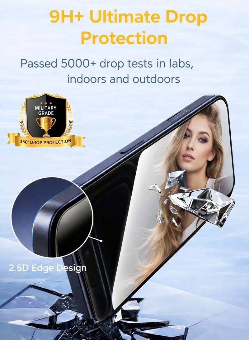 Neyecam 2-Pack Privacy Screen Protector for iPhone 16 Pro Max (6.9") with Auto-Alignment Kit, 2.5D and 9H Tempered Glass, Anti-Spy & Privacy Protection Anti-Fingerprint & Bubble Free,, Face ID Compatible, Bubble-Free Easy Installation. - Image 5