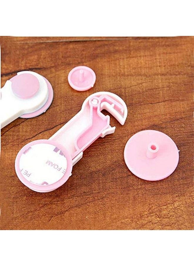 The Little Lookers - Multipurpose Non Toxic Bpa Free Safety Lock For Doors Cabinet Fridge Drawer ; Safety Accessories For Baby Child Kids Infant Toddler (Pink Pack Of 4) - Image 1