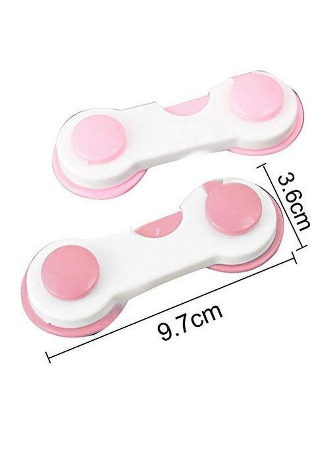 The Little Lookers - Multipurpose Non Toxic Bpa Free Safety Lock For Doors Cabinet Fridge Drawer ; Safety Accessories For Baby Child Kids Infant Toddler (Pink Pack Of 4) - Image 1