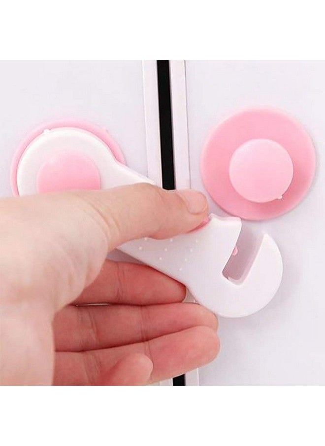The Little Lookers - Multipurpose Non Toxic Bpa Free Safety Lock For Doors Cabinet Fridge Drawer ; Safety Accessories For Baby Child Kids Infant Toddler (Pink Pack Of 4) - Image 1